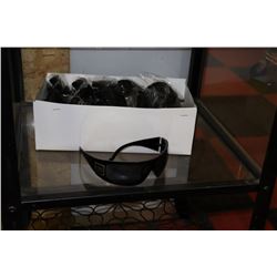 BOX OF CHANEL STYLE BLACK SUNGLASSES