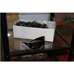 BOX OF SOLID BLACK DESIGNER SUNGLASSES