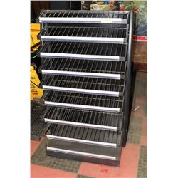 UNCLAIMED 9 LEVEL DISPLAY RACK 28"X 52"