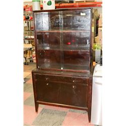VINTAGE CHINA CABINET, 38"X18.5"X69".