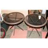 Image 1 : PAIR OF METAL AND GLASS PATIO END TABLES