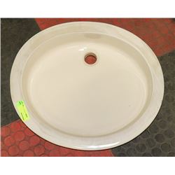 BEIGE CERAMIC BATHROOM SINK