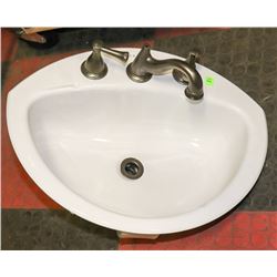 CRANE BATHROOM SINK WITH FAUCET MISSING PIECES