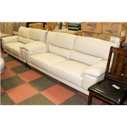OFF WHITE LEATHERETTE 79" SOFA WITH 67" LOVE SEAT