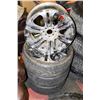 Image 1 : LOT OF 4 RIMS, UNIVERSAL 4 BOLT WITH 3 TIRES