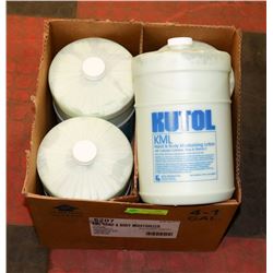 CASE W/ FOUR 1 GALLON BOTTLES KML HAND AND BODY `