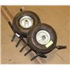 Image 1 : PAIR OF 2 DOLLY WHEELS AND FIRE PLACE GRATE