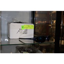 BOX OF DARK BLUE OAKLEY STYLE SUNGLASSES