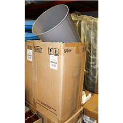 CASE OF 6 NEW METAL GARBAGE CANS