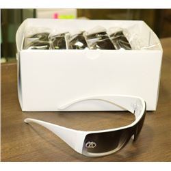 BOX OF CHANEL STYLE WHITE DESIGNER SUNGLASSES
