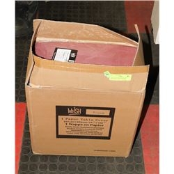 CASE OF BURGUNDY DISPOSABLE TABLE CLOTHS