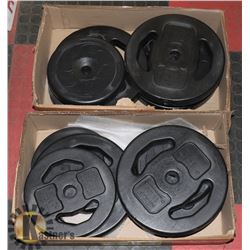 2 BOXES OF ASSORTED WEIGHTLIFTING WEIGHTS