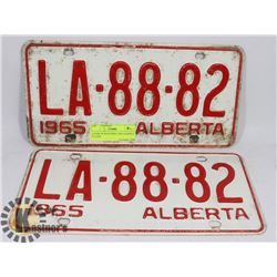 PAIR OF MATCHING 1965 ALBERTA PLATES