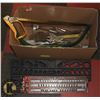Image 1 : LARGE BOX OF VARIOUS TOOLS INCL WRENCHES, VISE