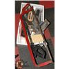 Image 1 : BOX WITH ASSORTED TROWELS & MEAT SAWS.