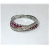 Image 1 : Ruby & Diamond Sterling Silver Ring