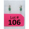 Image 1 : New Diamond & Emerald Sterling Silver Earrings