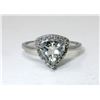 Image 1 : Green Amethyst & Diamond Trillion Cut Ring