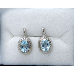 New Blue Topaz & Diamond Earrings