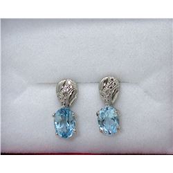 New Blue Topaz & Diamond Earrings