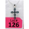 Image 1 : Ocean Blue Mystic Topaz Cross Pendant & Chain