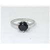Image 1 : Blue Sapphire Sterling Silver Solitaire Ring