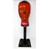 Image 1 : Red/Orange Glass Head on Heavy Metal Stand