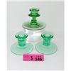 Image 1 : 3 Vintage Uranium Glass Candle Holders