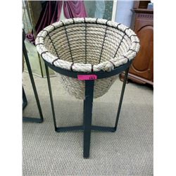 Sisal Rope Basket on Metal Stand