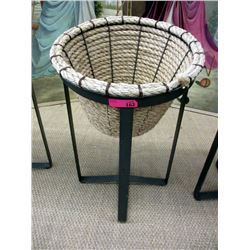 Sisal Rope Basket on Metal Stand