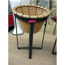 Sisal Rope Basket on Metal Stand