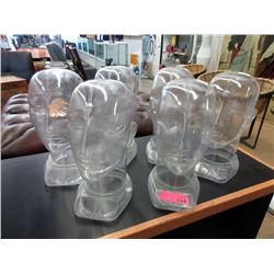 6 Clear Plastic Display Heads