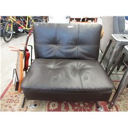 Brown Bonded Leather Click Clack Chair