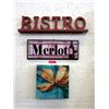 Image 1 : Wood Bistro Sign, Merlot Sign & 1 Canvas Wall Art