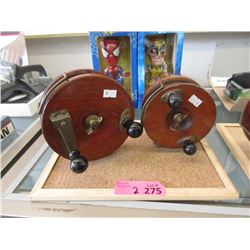 Vintage Peetz 5" and 6" Wood Fishing Reels