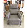 Image 1 : Gray Fabric Upholstered Push Back Recliner