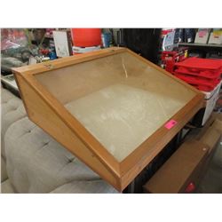 Angle Top Glass Front Wood Display Case