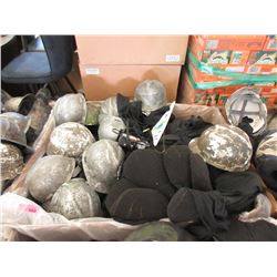 Large Box of Protective Gear & Helmets