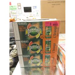 2 Flats of Perrier L'Orange Natural Mineral Water