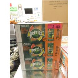 2 Flats of Perrier L'Orange Natural Mineral Water