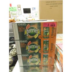 2 Flats of Perrier L'Orange Natural Mineral Water