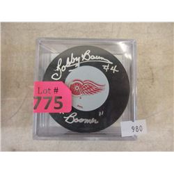 Bobby Baun #4 Autographed Puck