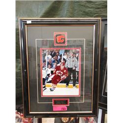 Framed Theoren Fleury Calgary Flames Photo