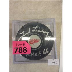 Ted Lindsay Autographed Hockey Puck