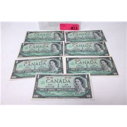 Seven 1967 Canadian Centennial One Dollar Bills