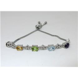 Multi Gemstone Tennis Bracelet