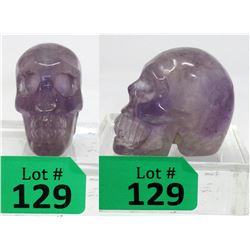 567 CT Carved Amethyst Gemstone 3D Skull