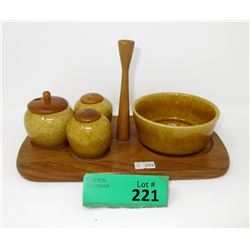 Mid Century JIE Gantofa Sweden Teak Condiment Set