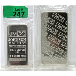 10 Oz Johnson Matthey .999 Silver Bar