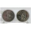 Image 1 : Two 1958 Canadian Silver Dollar Coins -.800 Silver